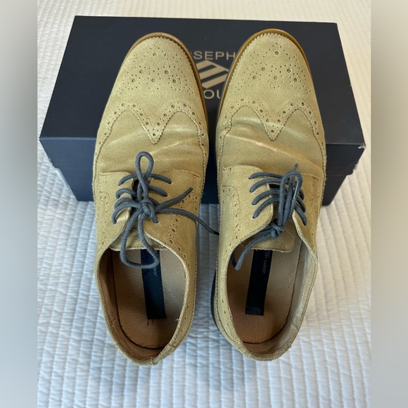 Joseph Abboud Tan Suede Leather Oxford Wingtip Men’s Shoes Size- 11 - Picture 1 of 12